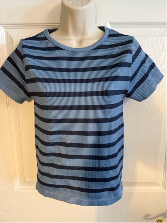 LC Couture Tops - blue striped knit pullover top LC Couture S/M